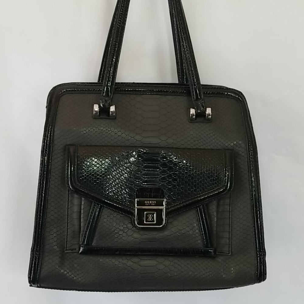 Guess Python Embossed Satchel - Picture 9 of 12